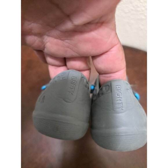 Plae Grey Rubber Mesh Kids Shoes Strap Size 10 - Picture 5 of 9